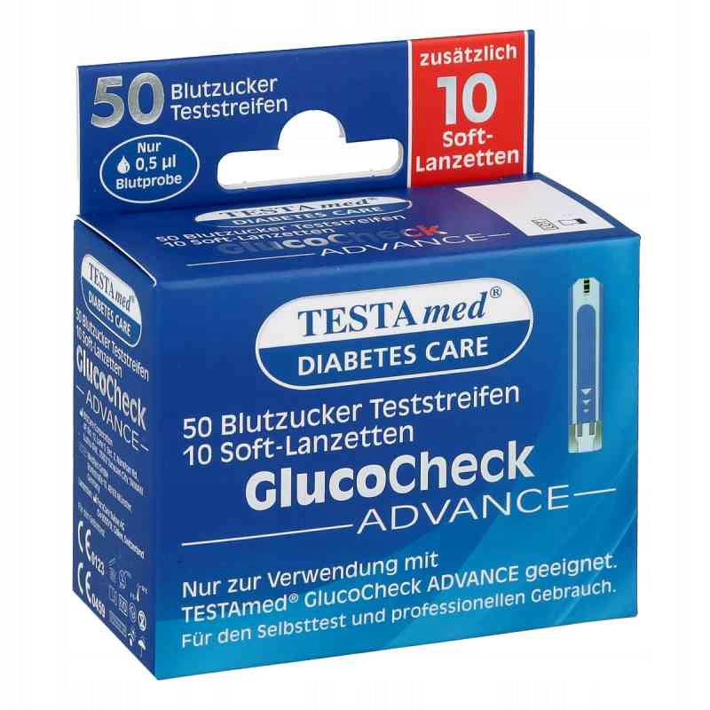 TestaMed GlucoCheck Advance Test Strips 50 Pack + 10 lancets
