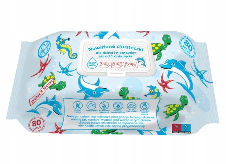 Testeo wet wipes for children 99,8% water SET 2 x 80 pieces Manufacturer code 5906358303037
