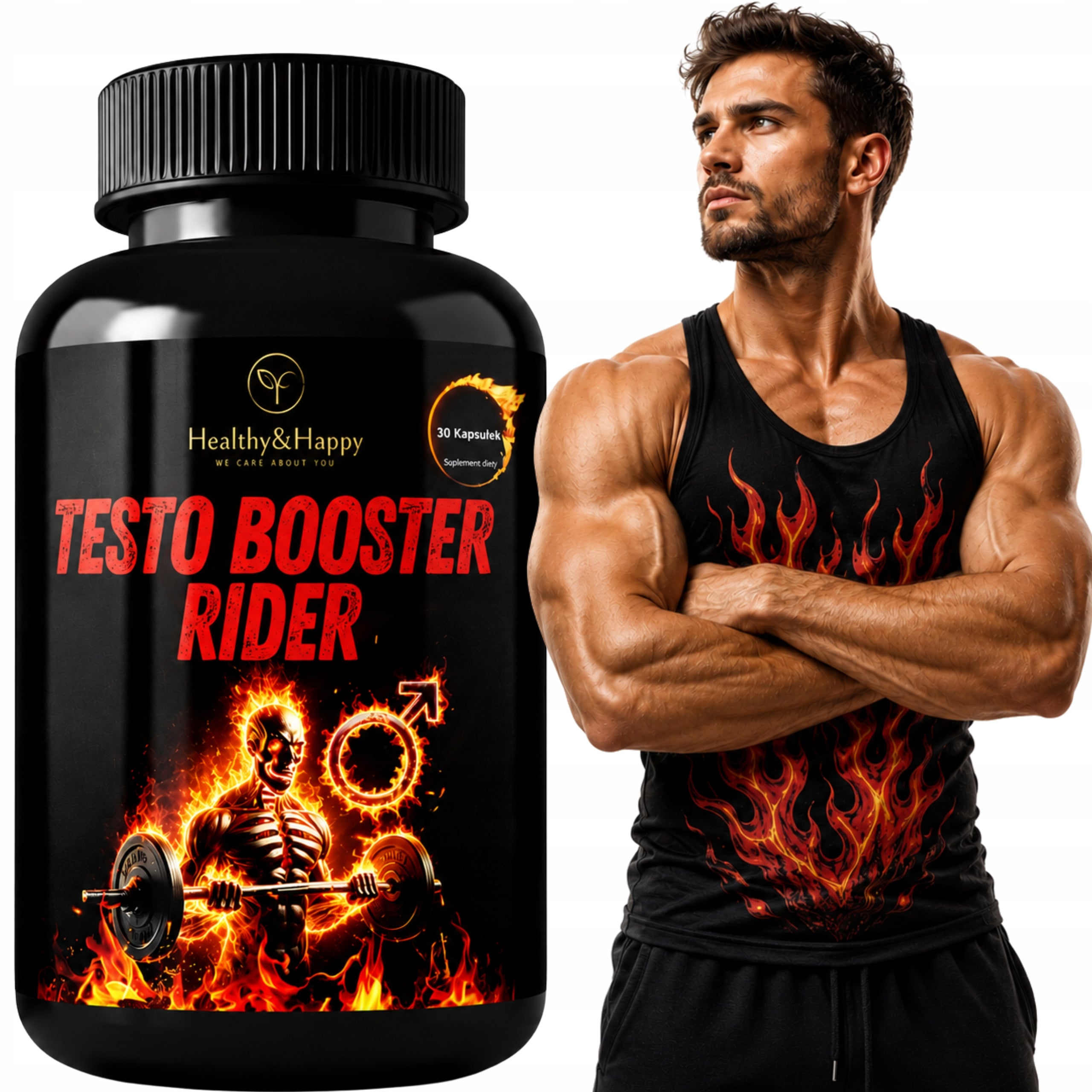 Testo Rider BOOSTER TESTOSTERONE Libido Potential Male Strength Fatigue