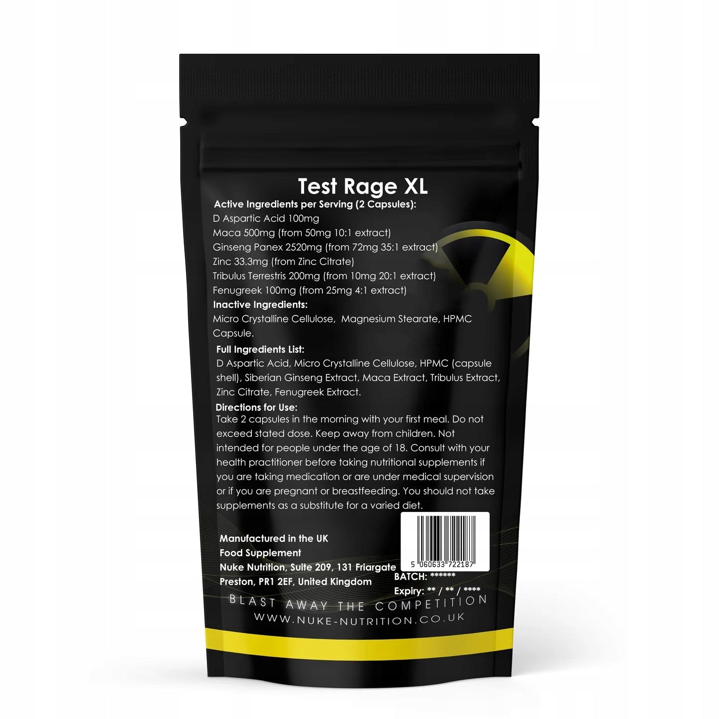 Testosterone Booster Rich Composition Testosterone Nuke Nutrition 60 Capsules Expiration date at least 1 year from the date of purchase