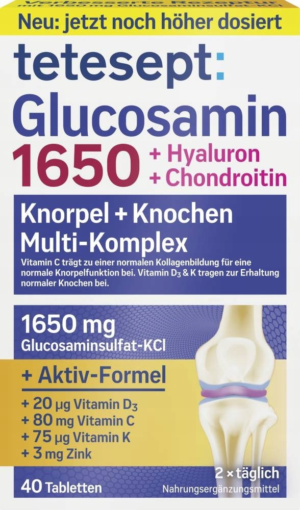 Tetesept Glucosamine1650 Cartilage bones pcs40 Germany