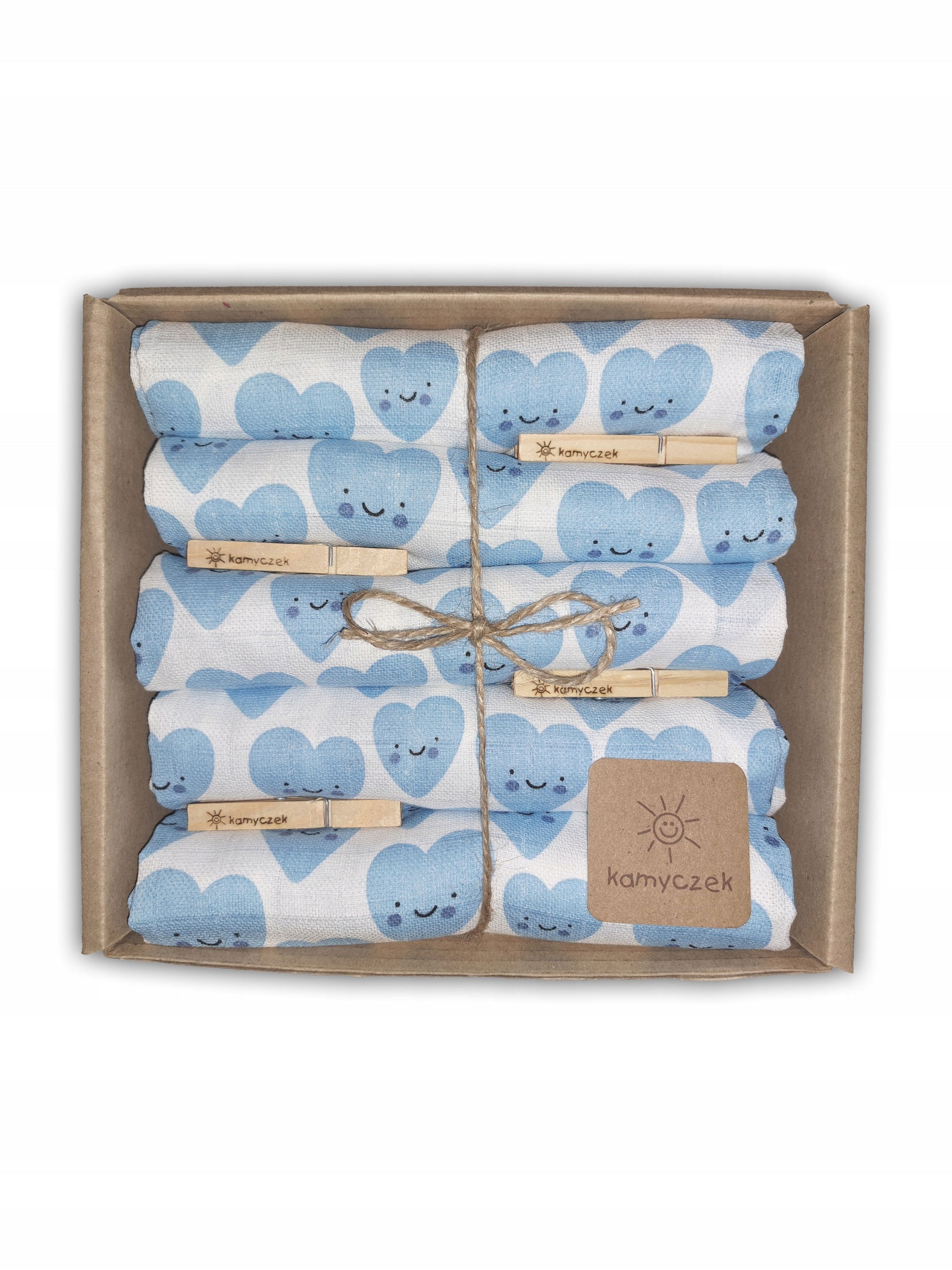 Tetra Diapers KAMYCZEK 5pcs. white and colorful - soft set 70x75cm