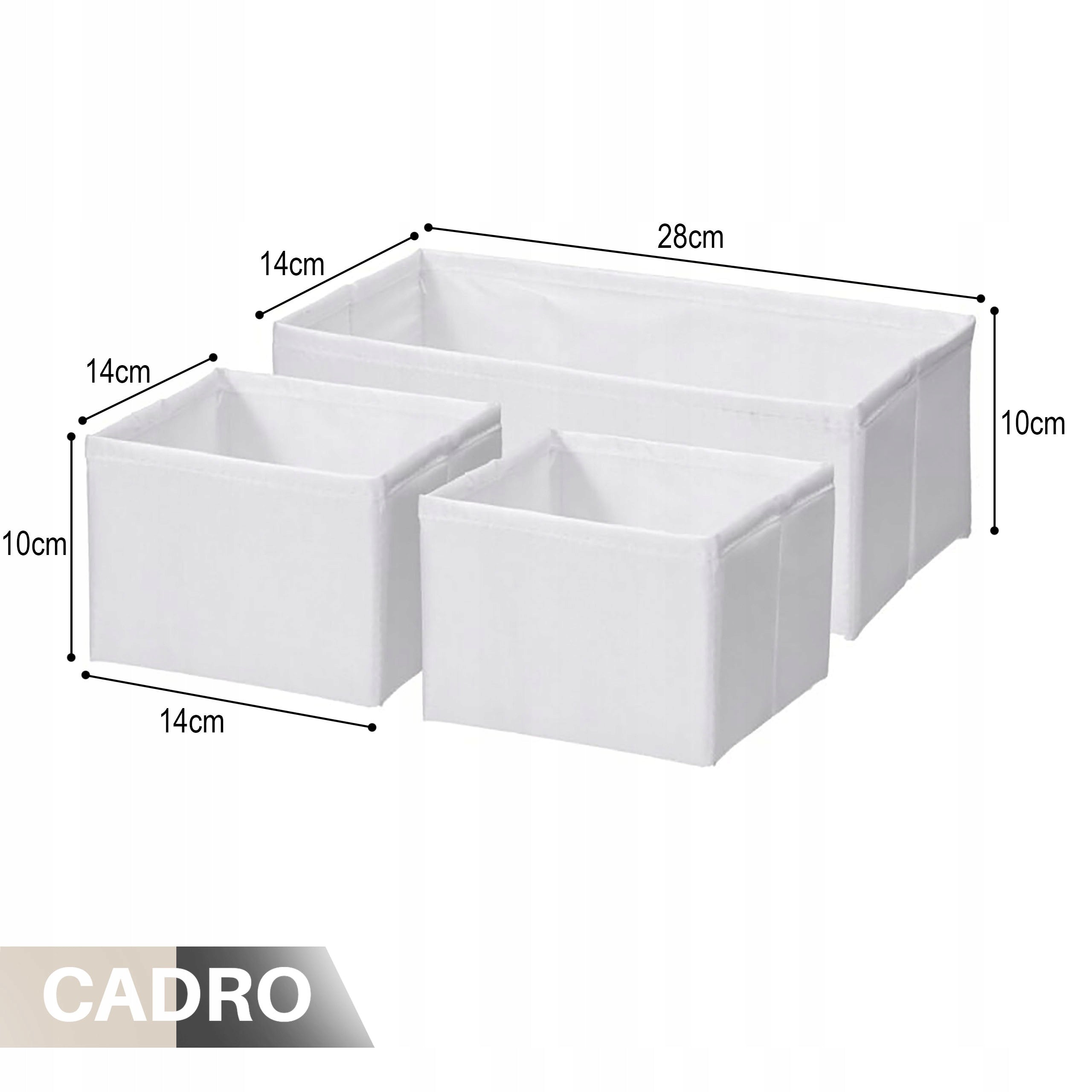 Textile Storage Box Drawer Cabinet Organizer Set of 3pcs Packaging status original