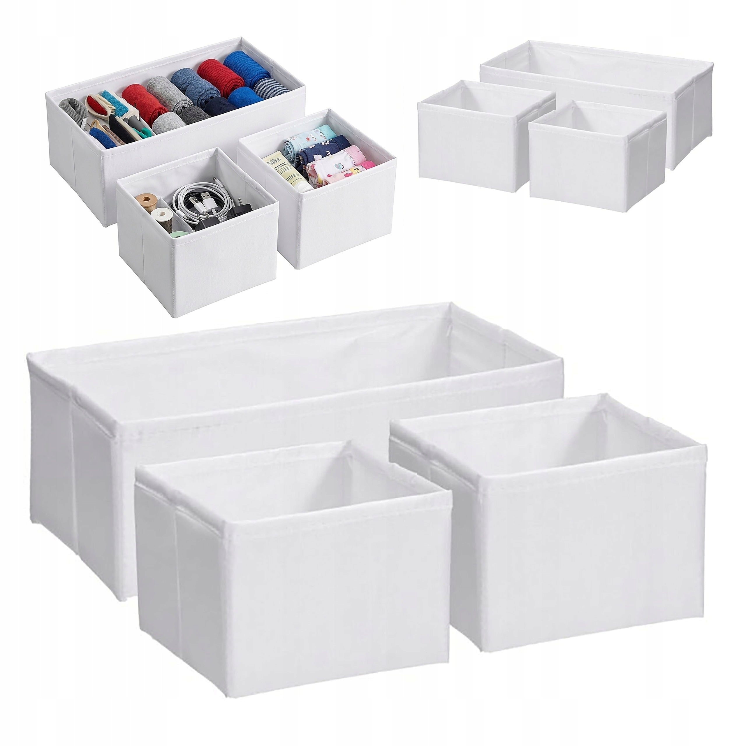 Textile Storage Box Drawer Cabinet Organizer Set of 3pcs