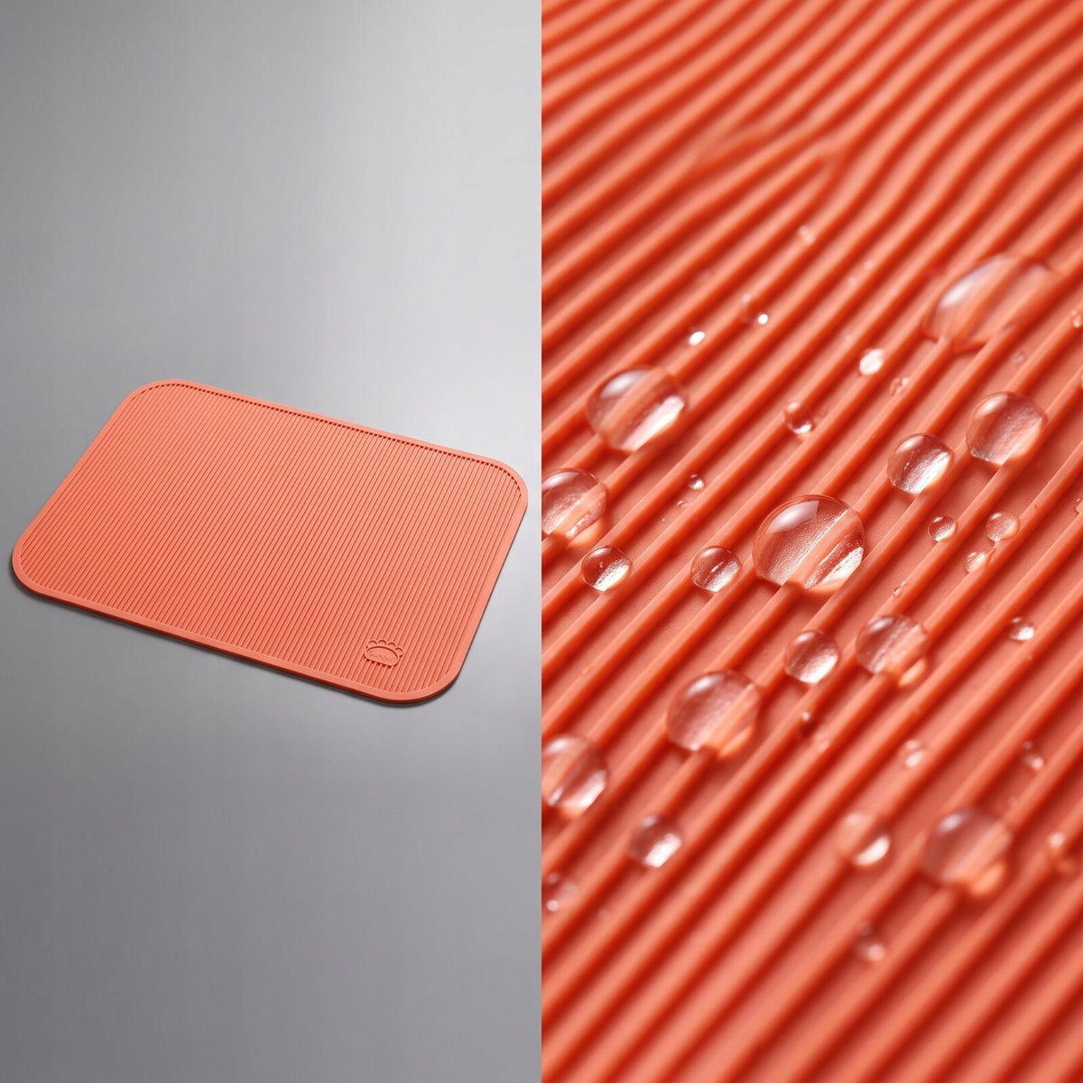 Textured Dog Grooming Mat | Finely Ribbed Surface, Pet Grooming Mat, Orange Packaging status original
