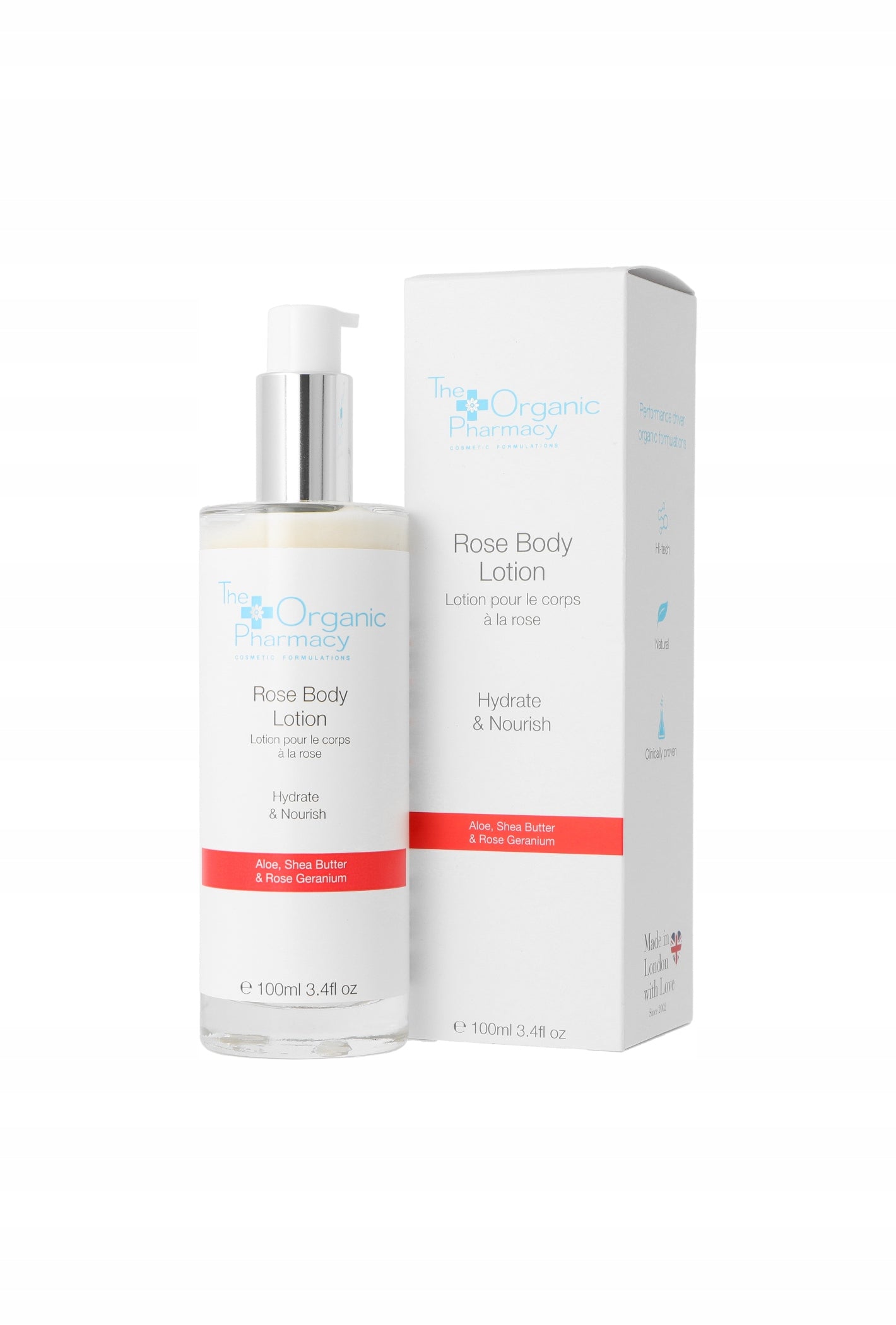 Körperlotion The Organic Pharmacy Rose 100 ml 