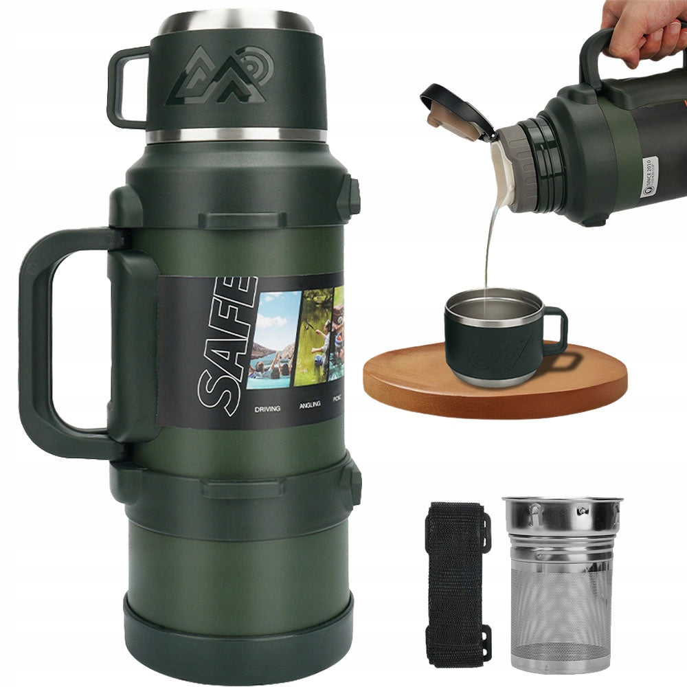 Thermal Bottle 2000L Vacuum Mug With Handle And Filter Thermos #316