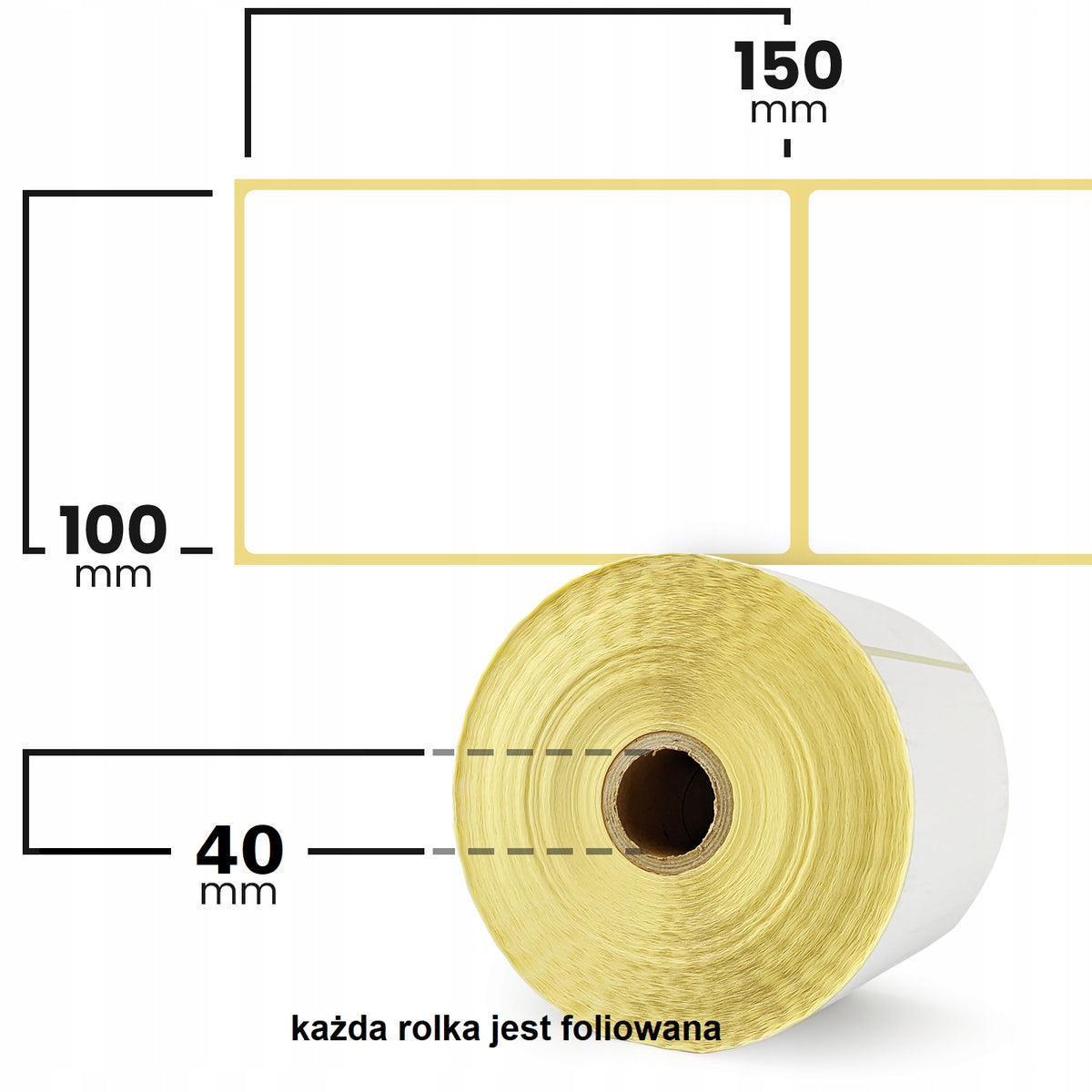 Thermal Courier Labels 100x150mm Basic Perforated Stickers 500pcs Brand Netuno