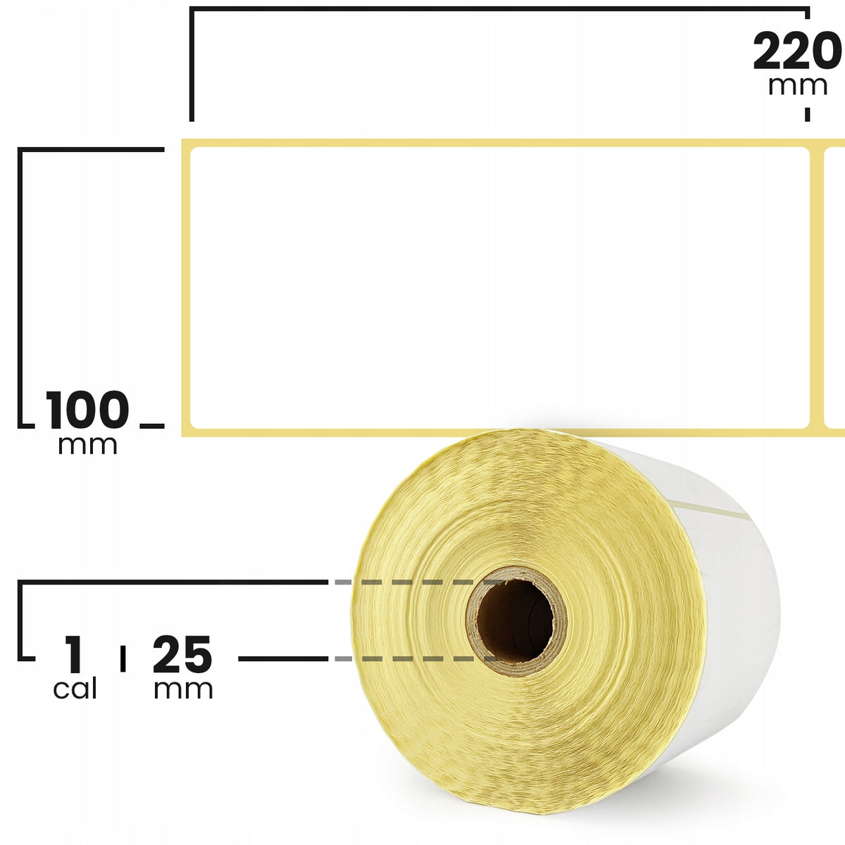 Thermal Courier Labels 100x220mm With Perforation 400 Labels 18 Rolls Brand Netuno