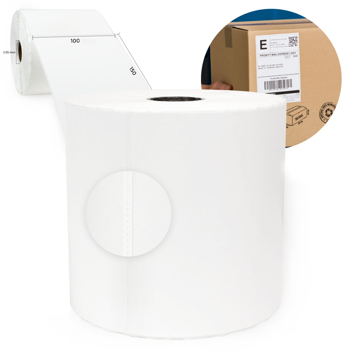 Thermal Courier Labels White 100x150mm 500pcs Godex Zebra Brother TD