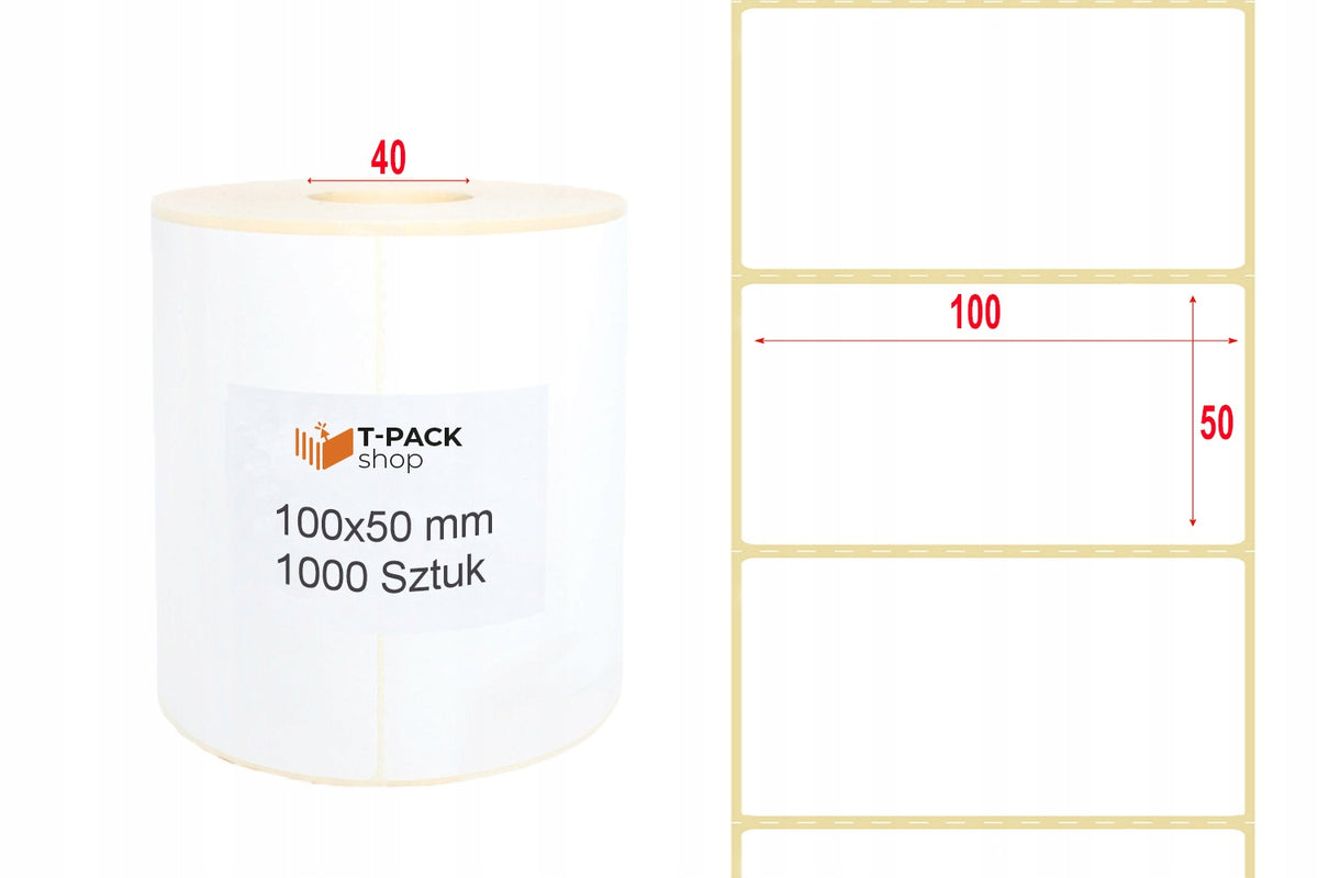 Thermal Labels 100x50 1000pcs 40mm White Brand Randi
