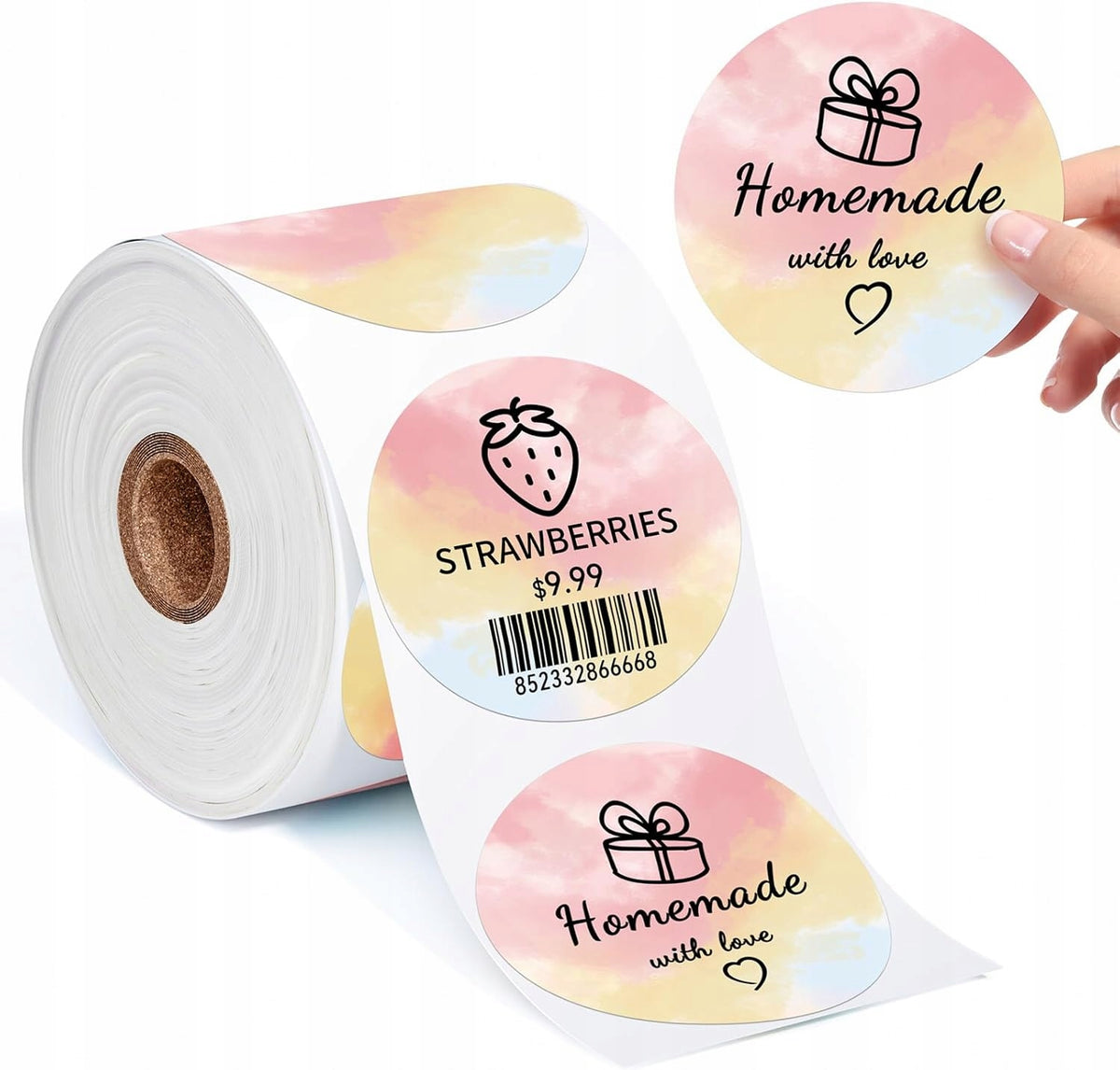 Thermal Labels Round Stickers 50,8mm 5cm 750pcs Universal Decorative