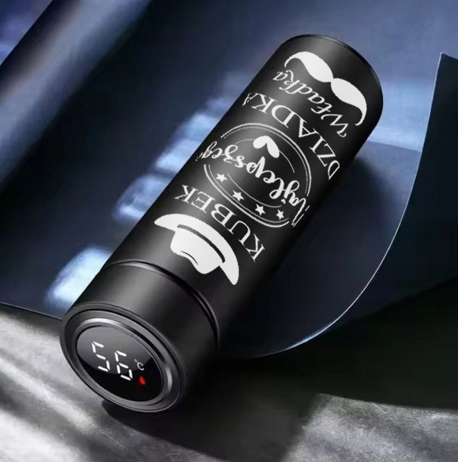 Thermal Mug ENGRAVING GIFT for Grandpa Names GRANDCHILDREN LED Display Manufacturer code K001