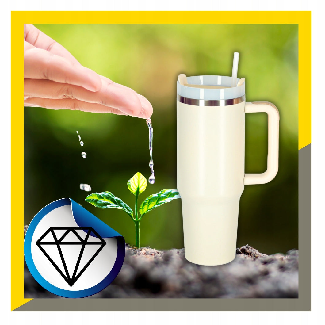 Thermal Mug Thermos Spacious With Straw Coffee Holder Tea Water 1,2 Packaging status original