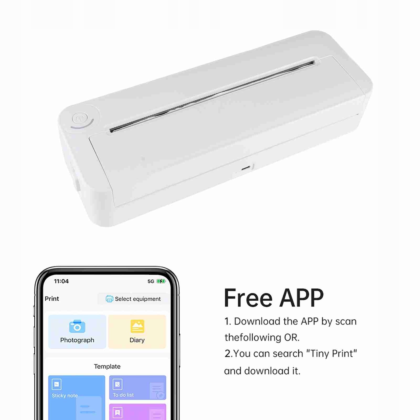 Thermal Printer 200DPI Bluetooth USB Charge Connection fortemo L0 Brand no brand