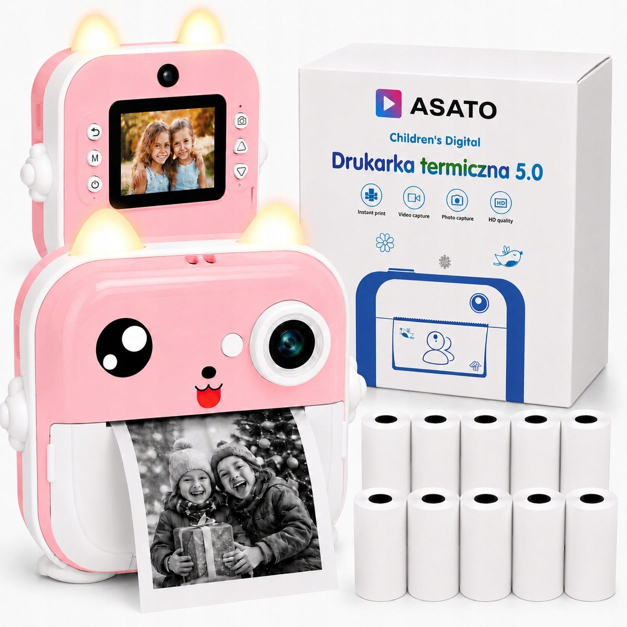 Thermal Printer Print 5.0 13 Rolls Instant Camera For Gift