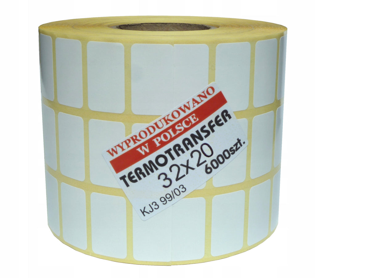 Thermal Transfer Labels 32x20 ZEBRA, 6000pcs
