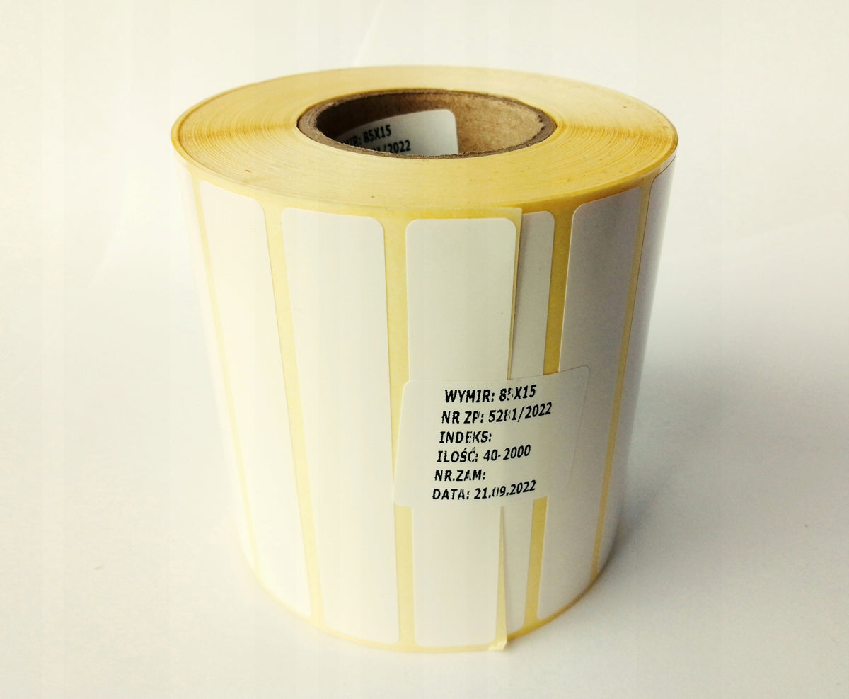 Thermal Transfer Labels 85x15 WHITE clean on roll 2000pcs for ZEBRA SATO
