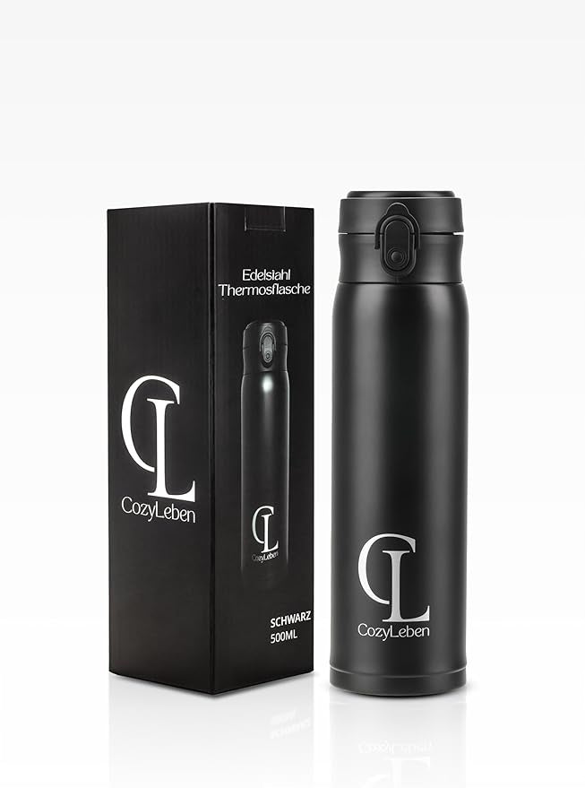 Thermal bottle 500 ml black – tight, light, keeps you warm