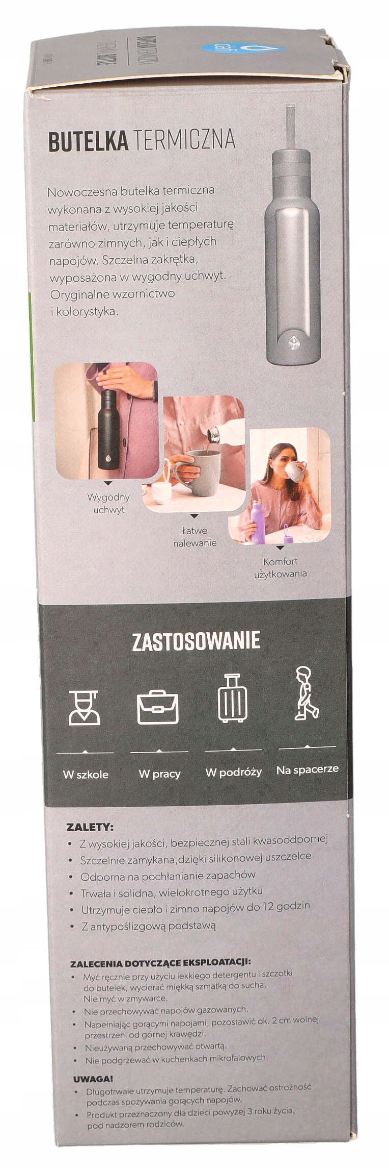 Thermal bottle Dafi EASY stainless steel 490 ml grey | Thermos Packaging status original