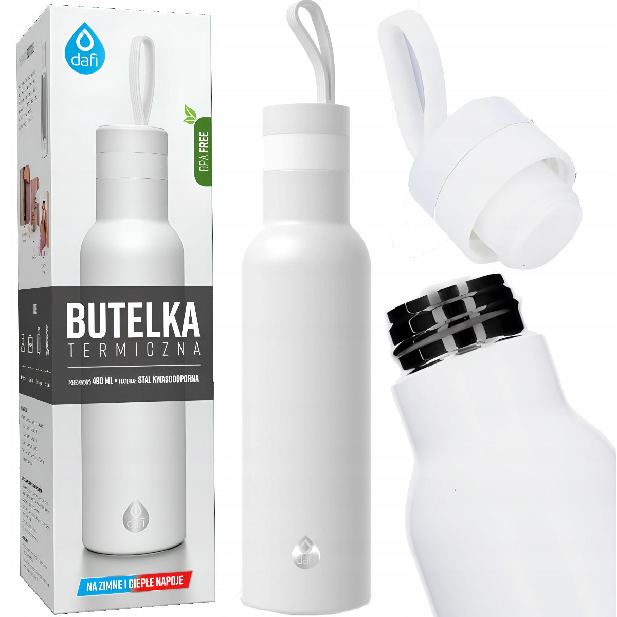 Thermal bottle thermos thermal mug DAFI EASY white 490ml