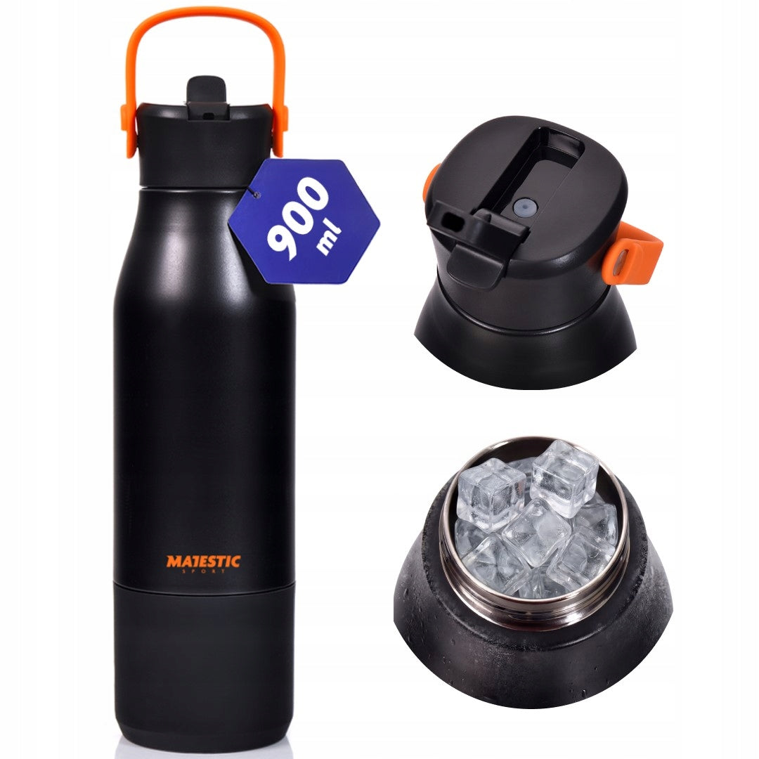 Thermal bottle with straw sealed steel water bottle Majestic Sport SILLY 900 ml