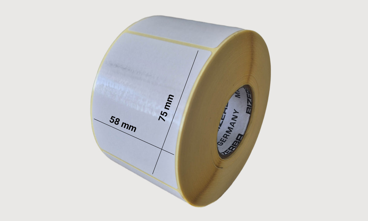 Thermal label 58mm x 75mm - 1 roll