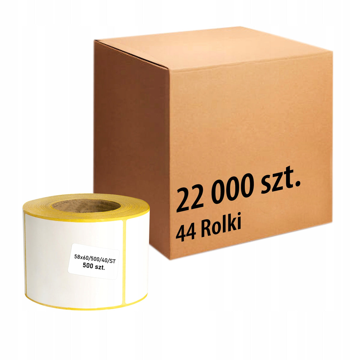 Thermal label 58x60 500' 22000pcs 44 rolls