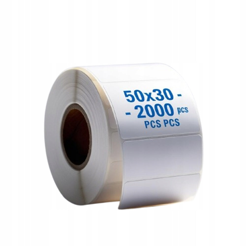 Thermal labels 50x30 mm LARGE ROLL - 2000 pcs.
