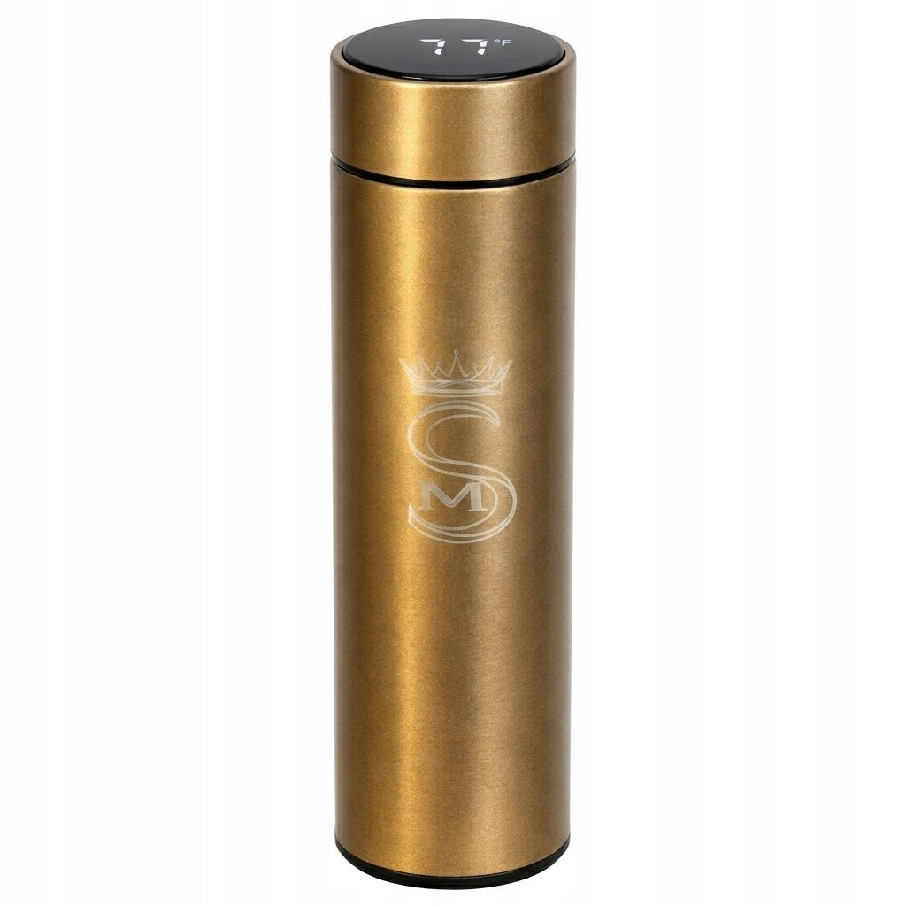 Thermal mug thermos for beverages gold 500 ml LCD display sealed