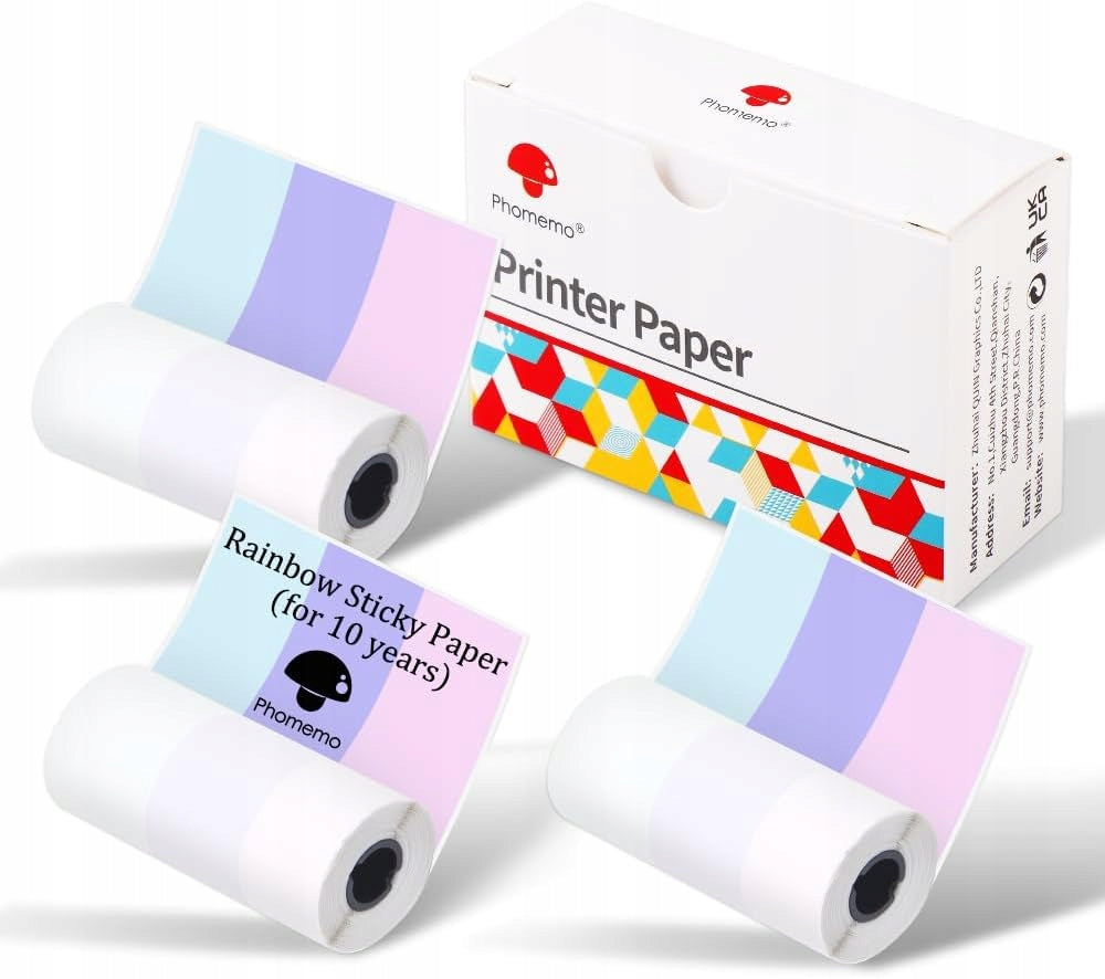 Thermal self-adhesive paper for Phomemo M02 M02Pro M03AS M04S M04AS roll