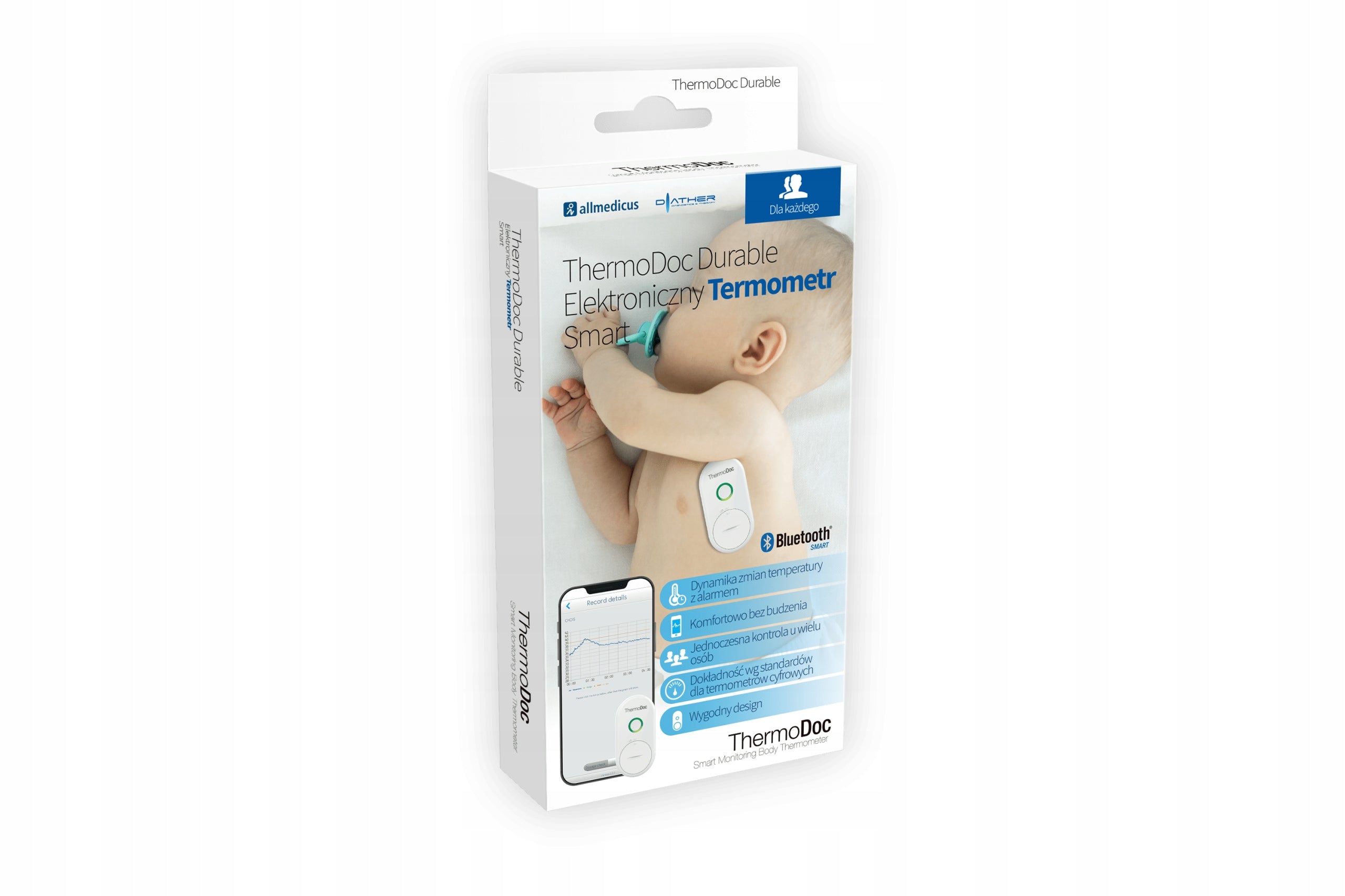 ThermoDoc Durable Smart Electronic Thermometer 1 Piece Medical device type medical device or in-vitro diagnostic medical device