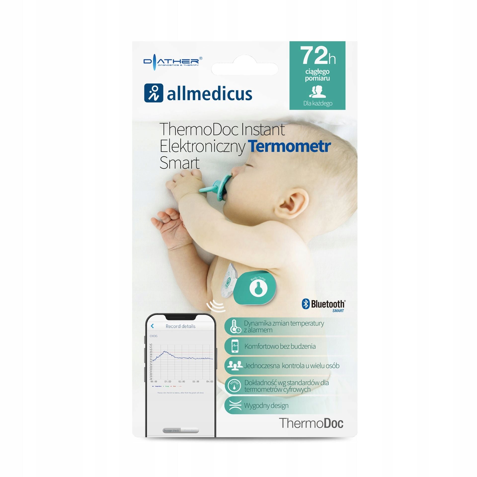 ThermoDoc Instant Smart Electronic Thermometer for Kids 1pc