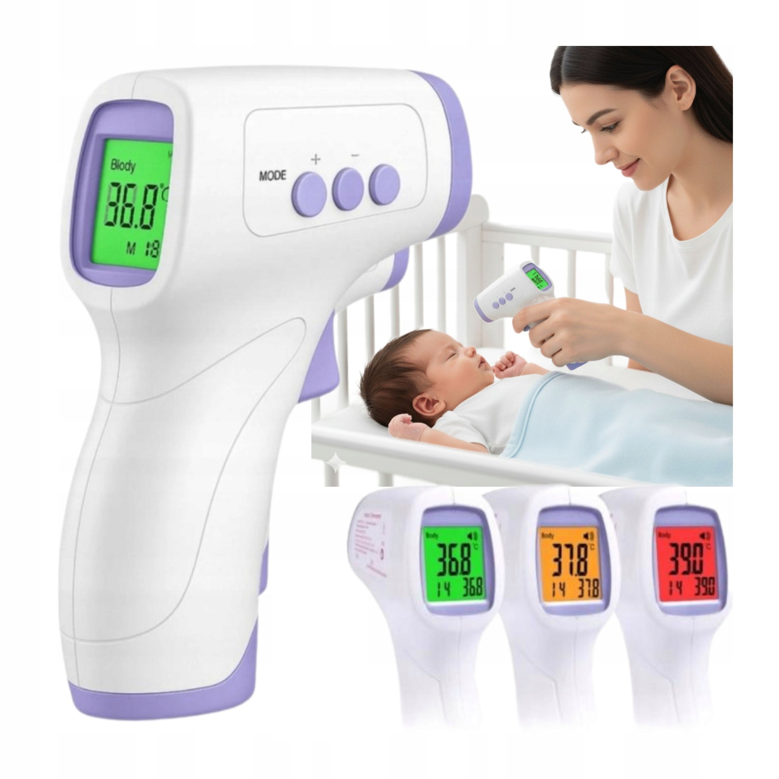 Thermometer Touchless Electronic Medical Digital LCD AAA Batteries