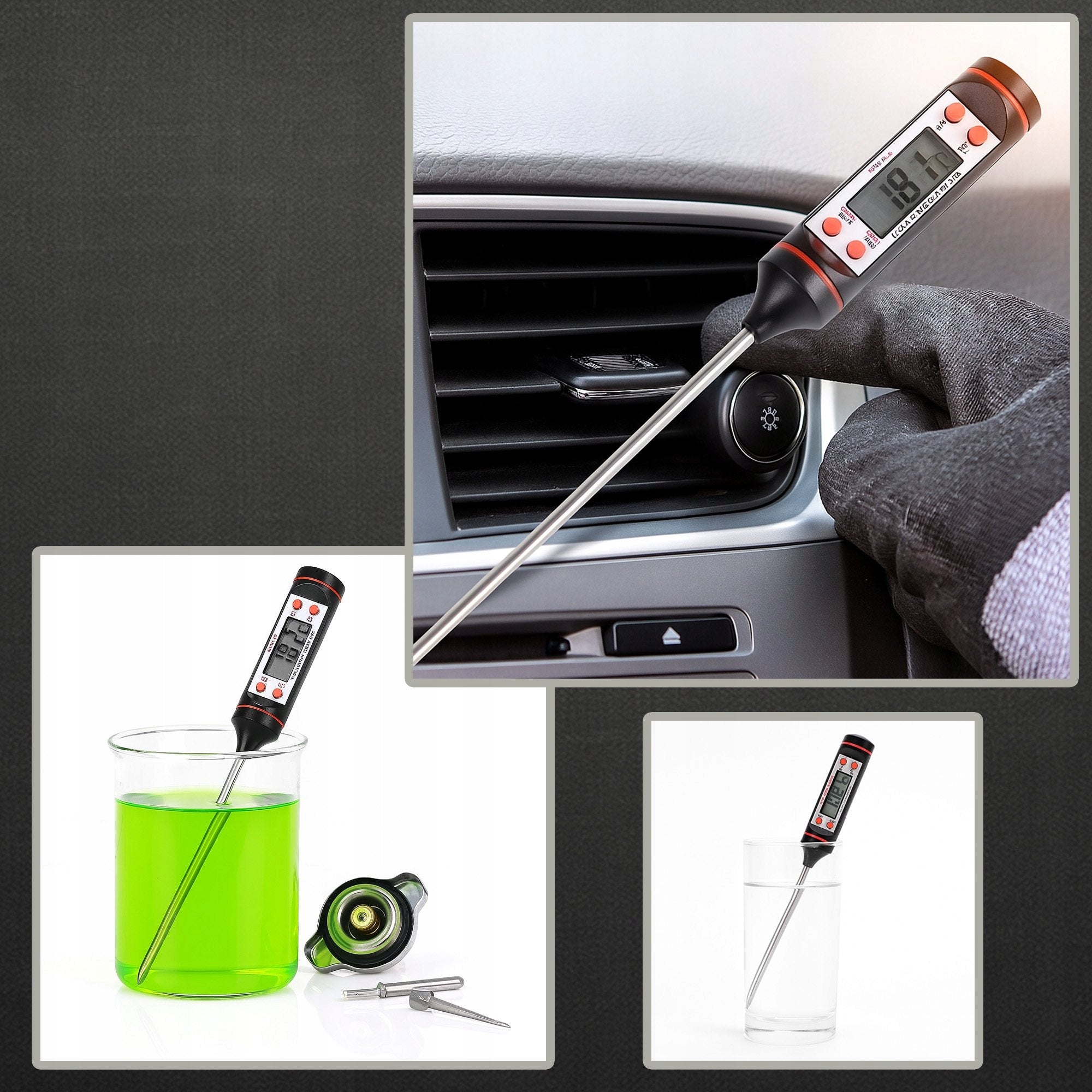 Thermometer with probe for air conditioning kitchen workshop with batteries Brand BGS Technic
