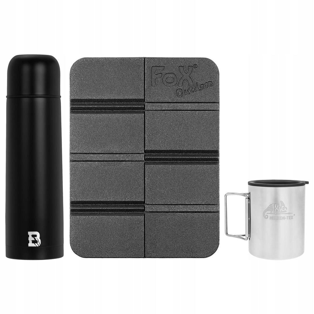 Thermos Badger Outdoor Liquid 750 ml + thermal mug + MFH mat - set