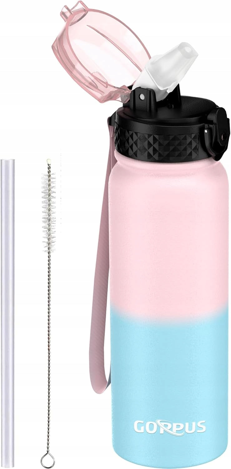 Thermos Hot and Cold Beverage Bottle 1000ml Pink and Blue