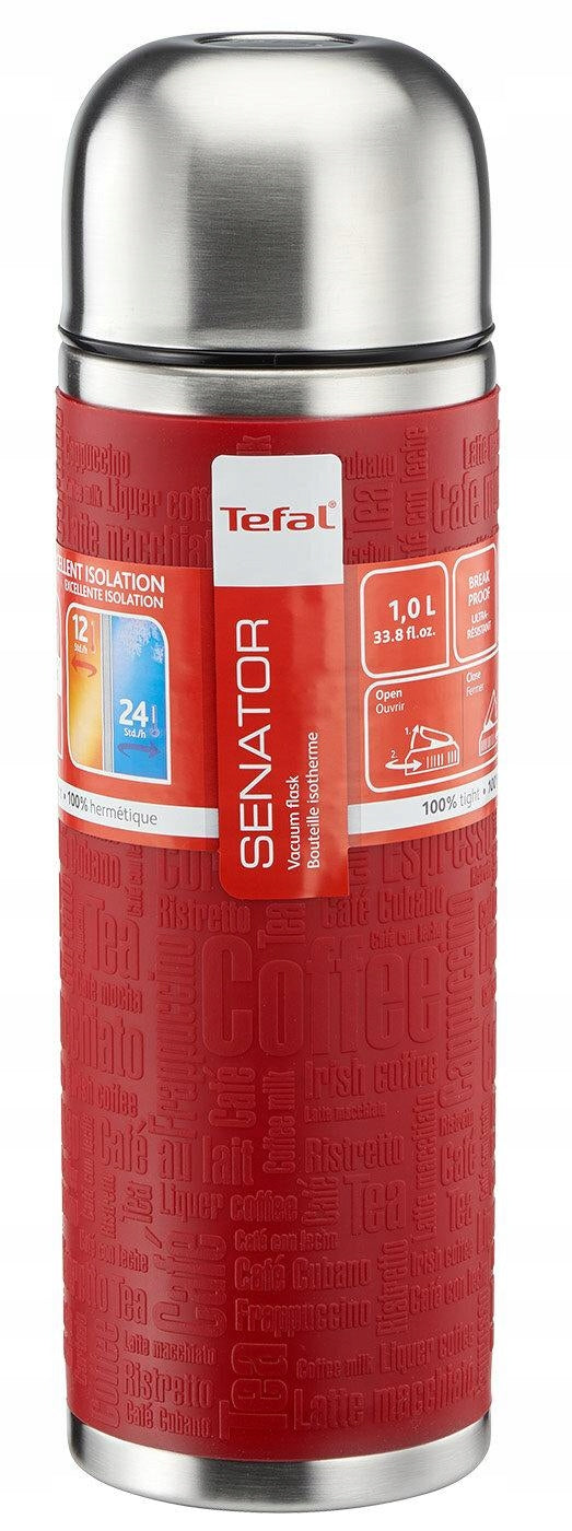 Thermos TEFAL K3068414 SENATOR STEEL SILICON BURGUNDY 1 L