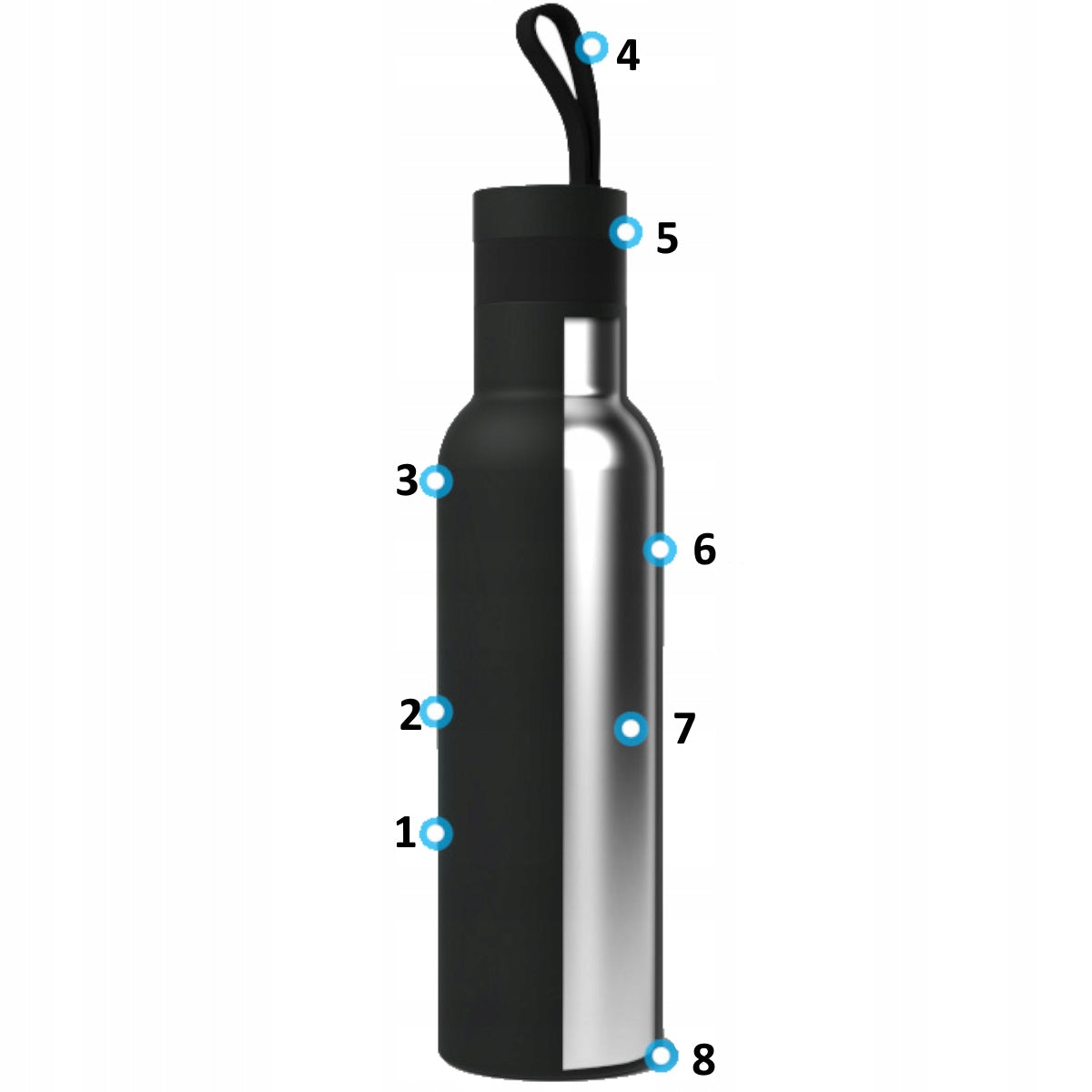 Thermos thermal bottle DAFI EASY black water bottle for coffee tea Packaging status original