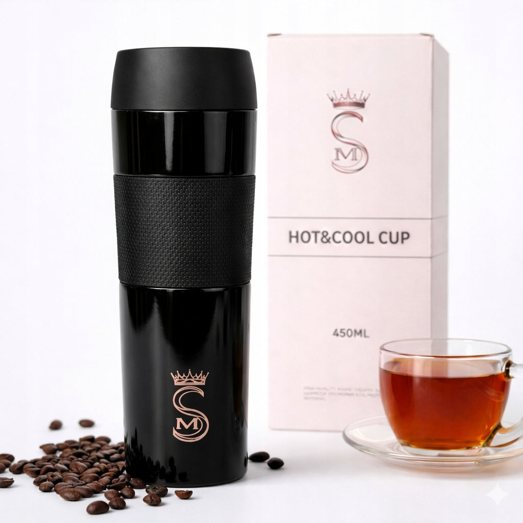 Thermos thermal mug tourist vacuum sealed steel 450 ml black Packaging status original
