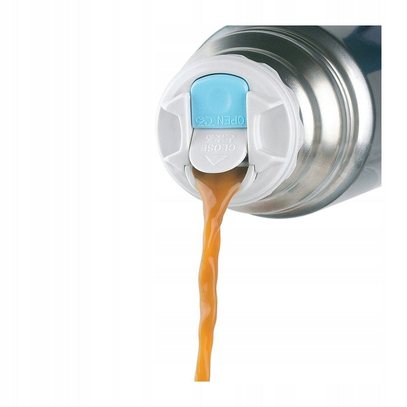 Thermos with button on nut and cup - stainless steel Manufacturer code 5010576853240