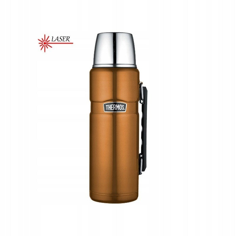 Thermos with drink holder - copper
