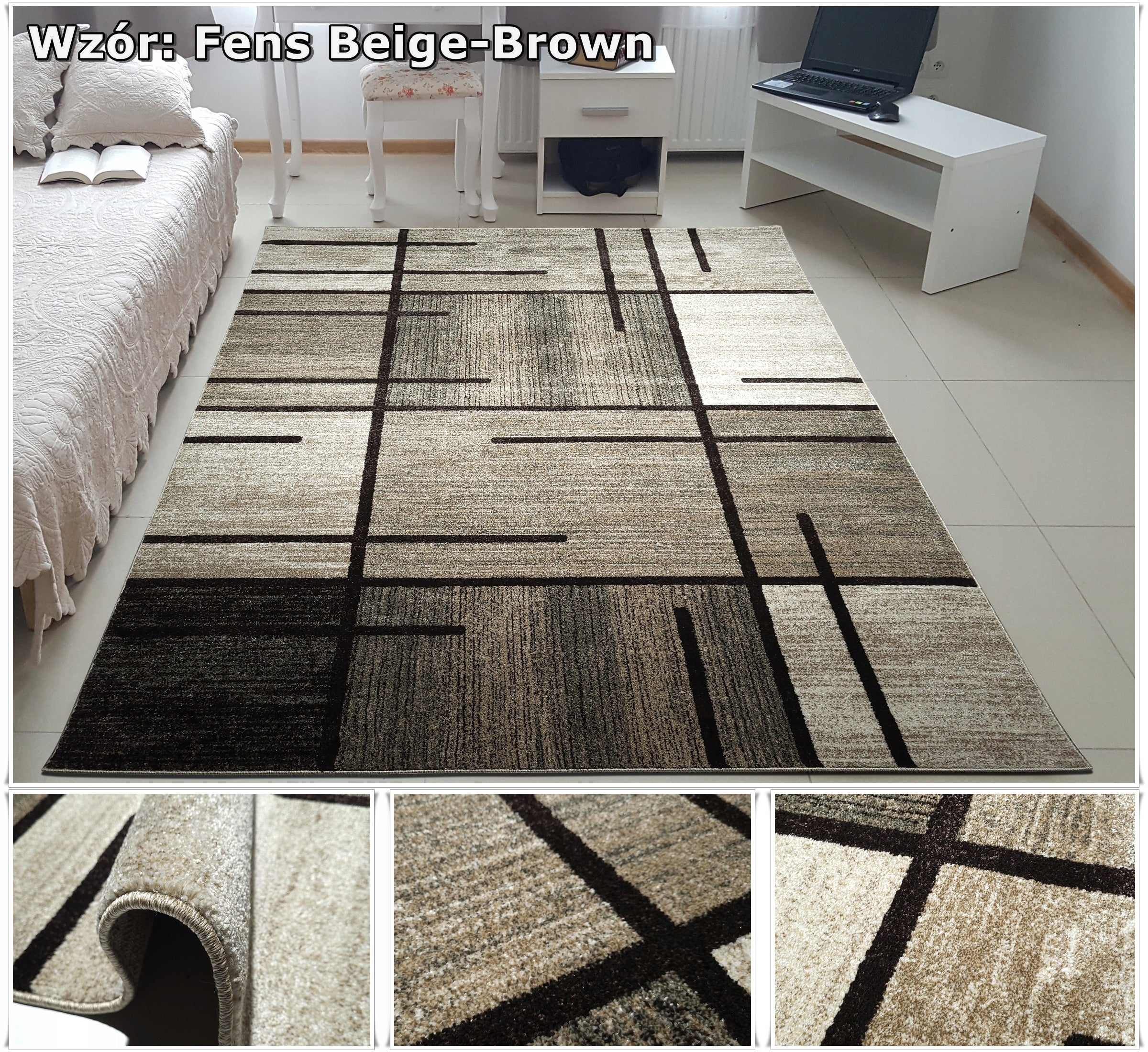Thick Rio Frieze Carpet Gray Beige Modern 200x290 ~2x3 200x300 Length 290 cm