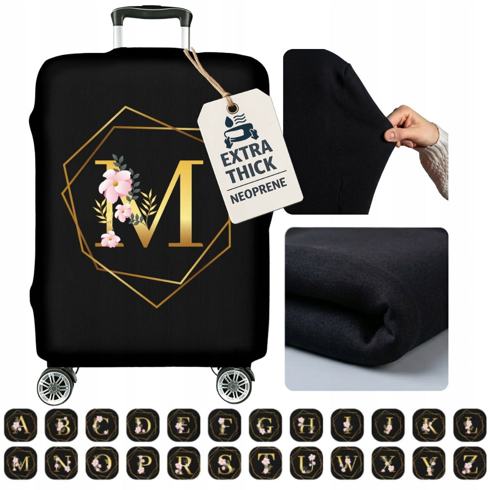 Thick Suitcase Cover M Protective Case Print Flower Initials CHOICE
