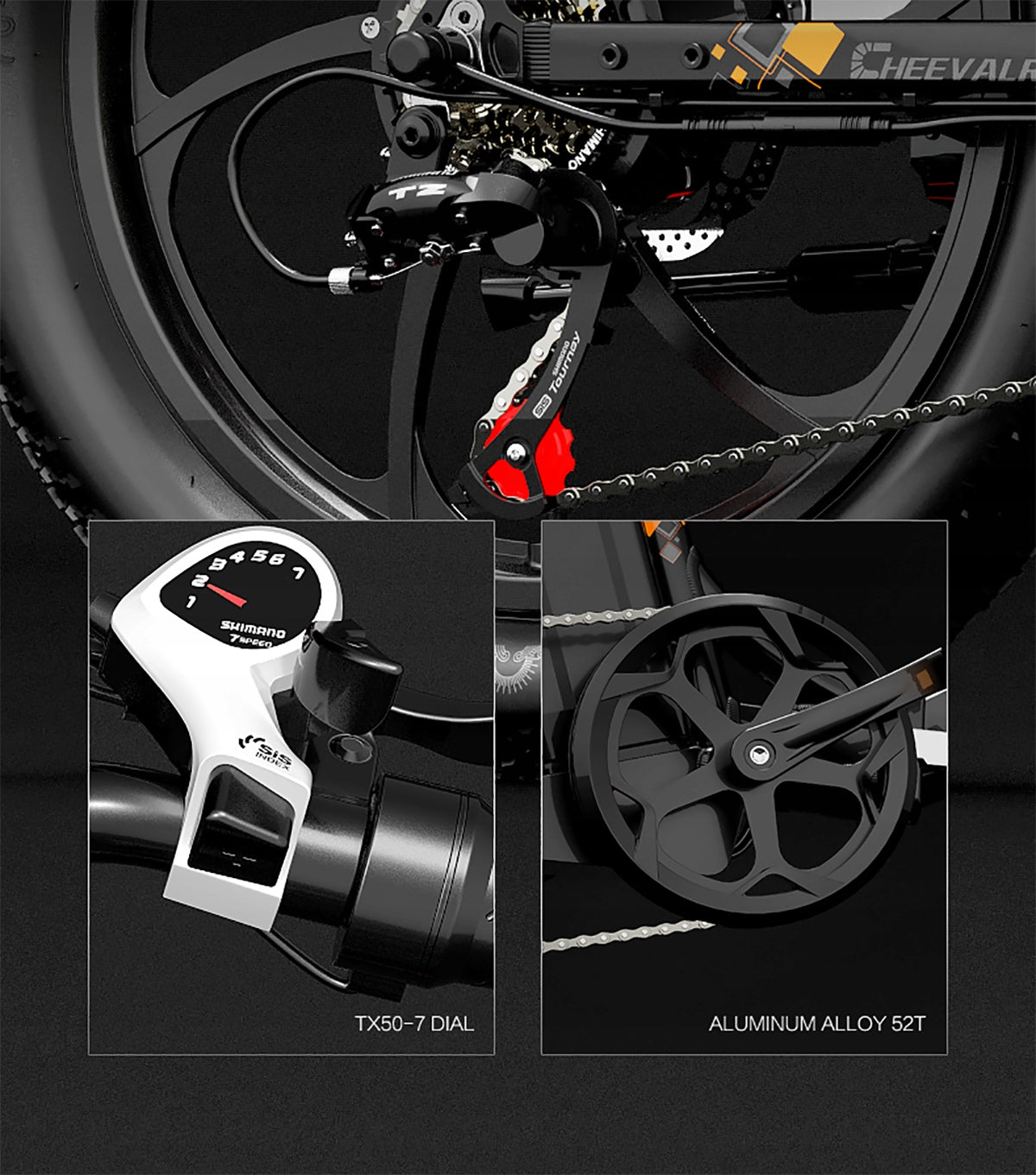 Thick Tyres Electric Bike Cheevalry 250W 48V 20AH 150HP E-bike 20" PL Model Cheevalry 250W 48V 20AH 150KM