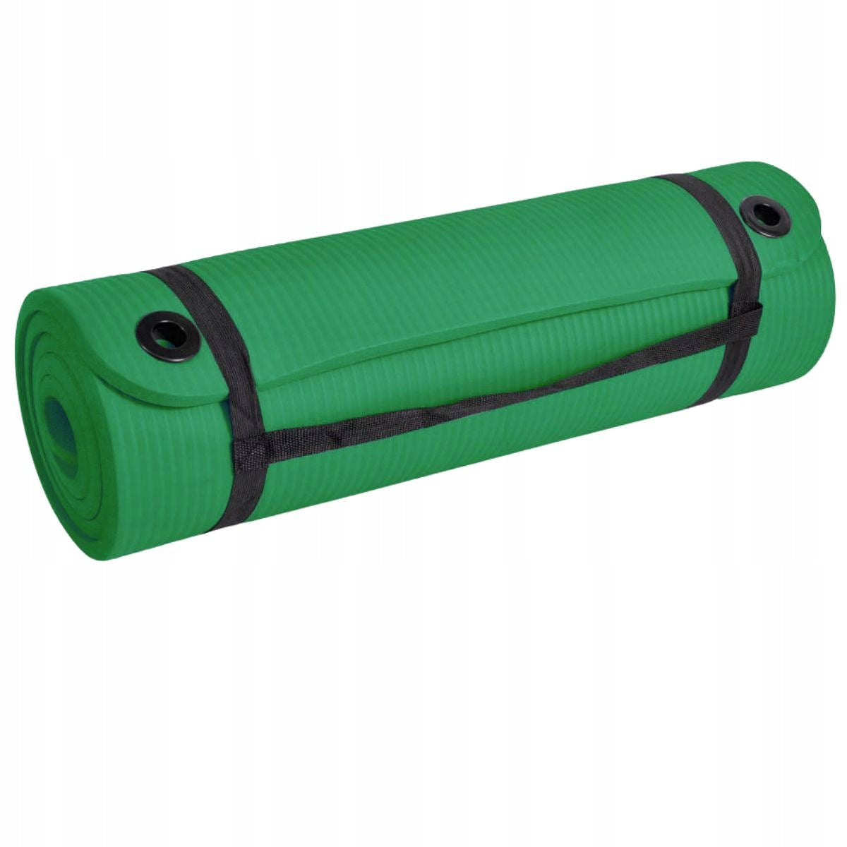 Thick Yoga Exercise Mat Green with Carrying Handle 183cm