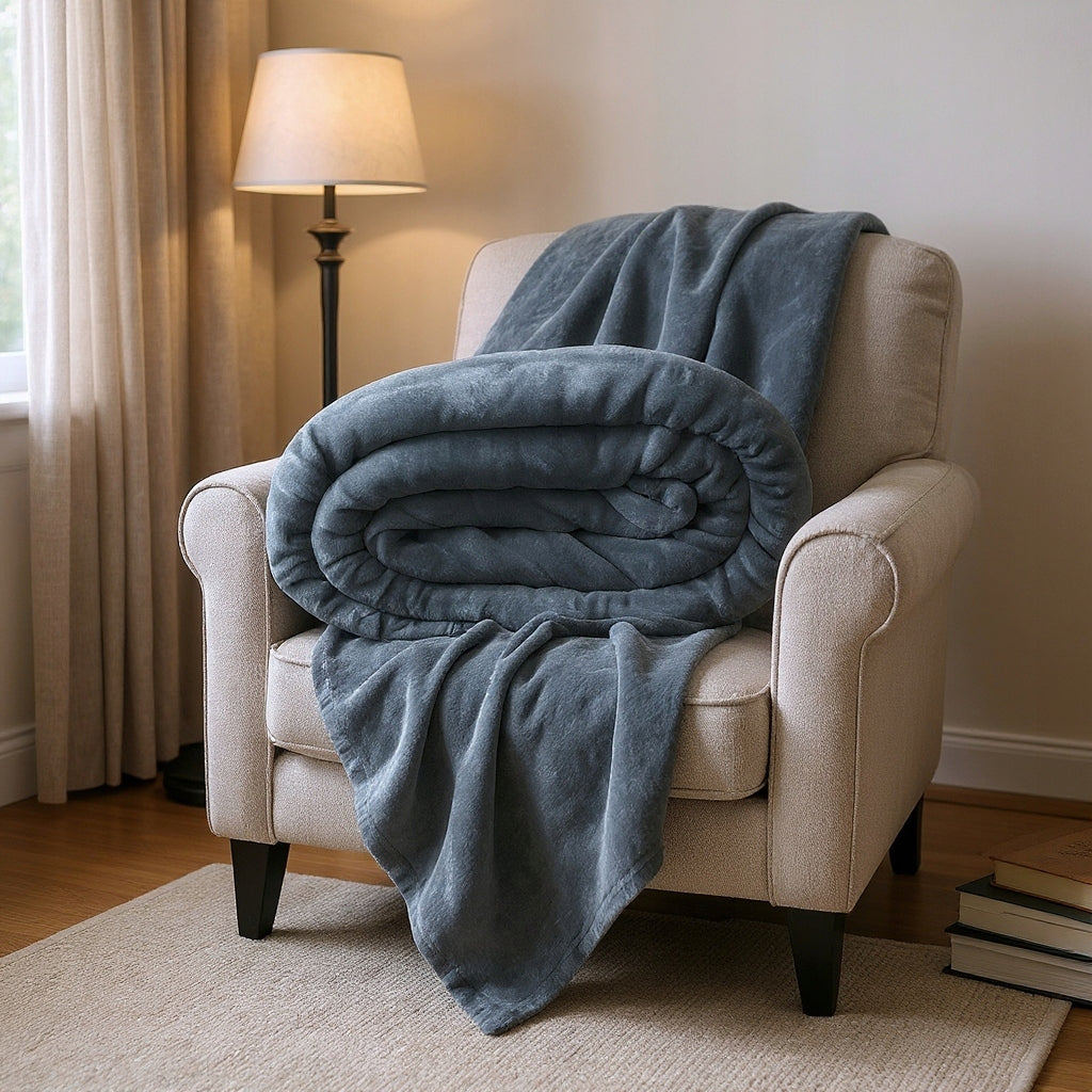 Thick blanket 160x210 acrylic larger than standard 160x200 in case grey Manufacturer code TOSKANIA-T04