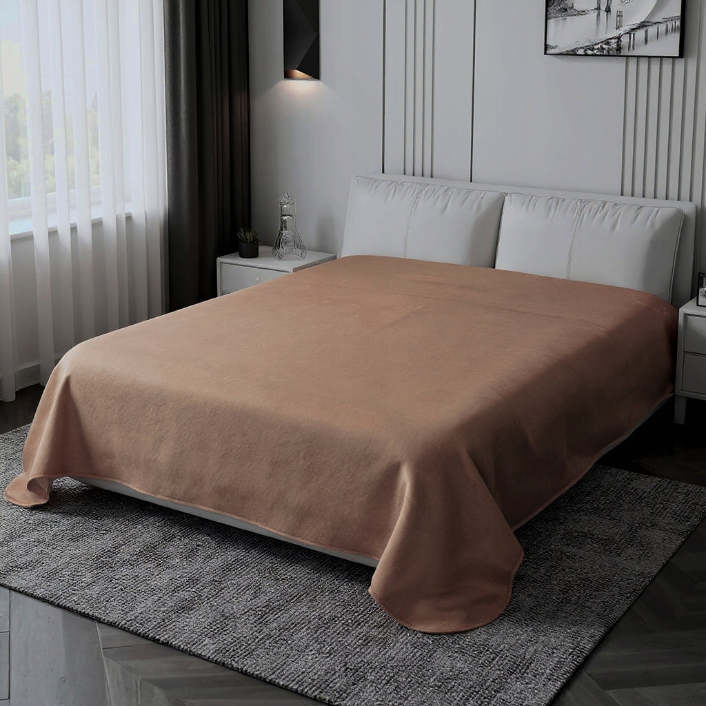 Thick blanket 160x210 acrylic larger than standard 160x200 warm beige Manufacturer code TOSKANIA-T02