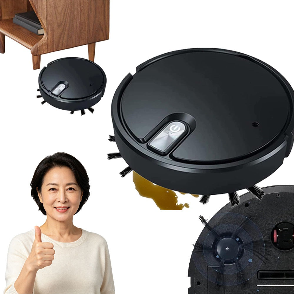 Thin Robotic Vacuum Cleaner BEDEE 1200mAh 8W For Furniture And Slats 60min