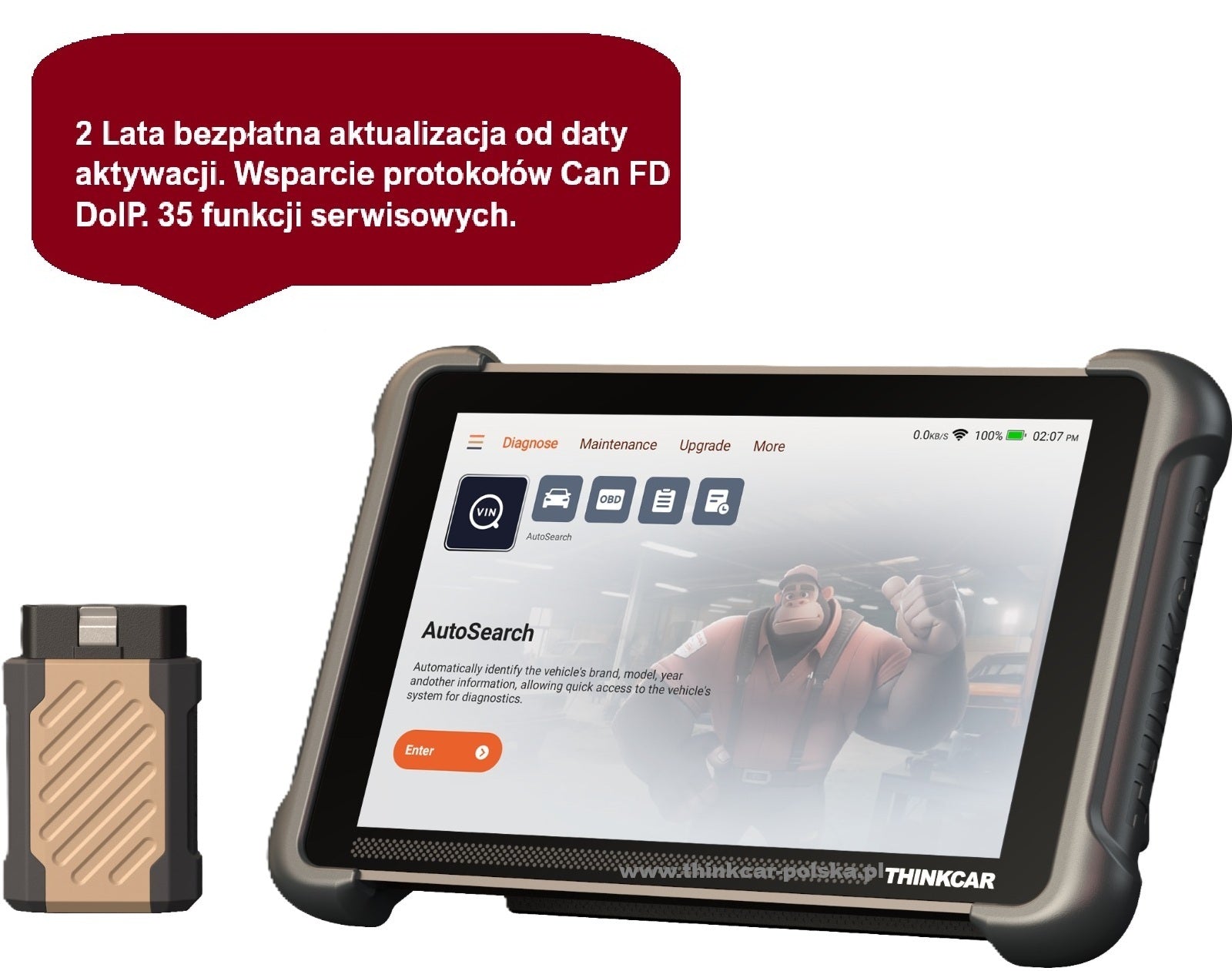 Thinkcar/Thinktool Euro 191 Poland distribution 8 inches, 2 years update Brand Thinkcar